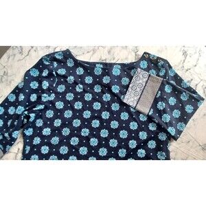 Charter Club Shirt Top Large/16 Women Geometric 3/4‎ Sleeves  Boho Cottagecore